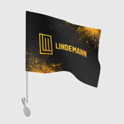 Флаг для автомобиля Lindemann - gold gradient: надпись и символ