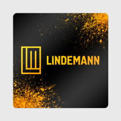 Магнит виниловый Квадрат Lindemann - gold gradient: надпись и символ