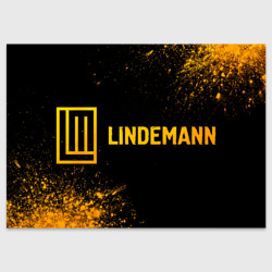Поздравительная открытка Lindemann - gold gradient: надпись и символ