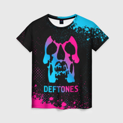 Женская футболка 3D Deftones - neon gradient