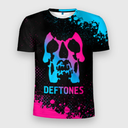 Мужская футболка 3D Slim Deftones - neon gradient