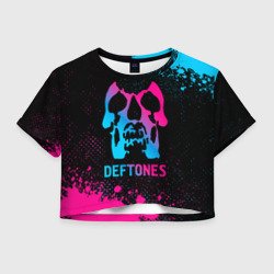 Женская футболка Crop-top 3D Deftones - neon gradient