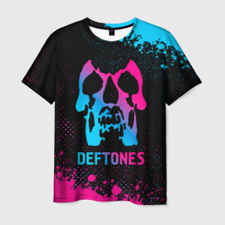 Мужская футболка 3D Deftones - neon gradient