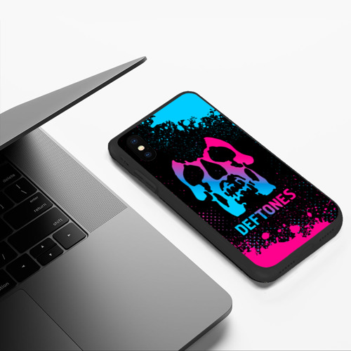 Чехол для iPhone XS Max матовый Deftones - neon gradient - фото 5