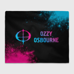 Плед 3D Ozzy Osbourne - neon gradient: надпись и символ