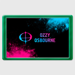 Ozzy Osbourne - neon gradient: надпись и символ – Магнит 45*70 с принтом купить