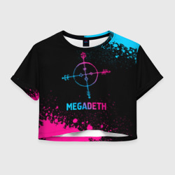 Женская футболка Crop-top 3D Megadeth - neon gradient