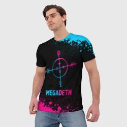 Мужская футболка 3D Megadeth - neon gradient - фото 2