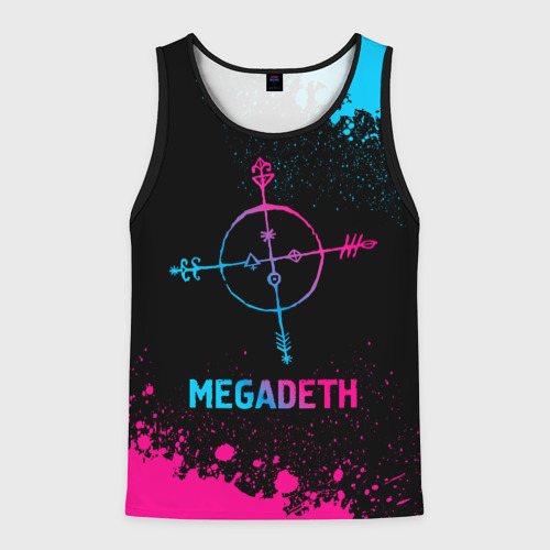 Мужская майка 3D Megadeth - neon gradient, цвет 3D печать