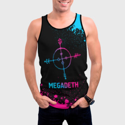 Мужская майка 3D Megadeth - neon gradient - фото 2