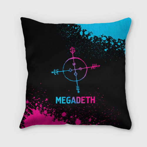 Подушка 3D Megadeth - neon gradient