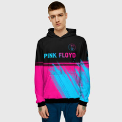 Мужская толстовка 3D Pink Floyd - neon gradient: символ сверху - фото 2