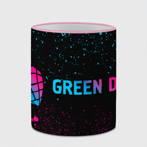 Кружка с полной запечаткой Green Day - neon gradient: надпись и символ, цвет Кант розовый - фото 4