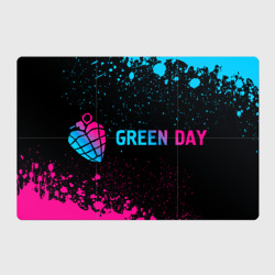 Магнитный плакат 3Х2 Green Day - neon gradient: надпись и символ