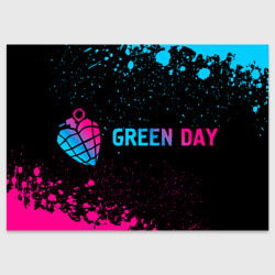 Поздравительная открытка Green Day - neon gradient: надпись и символ