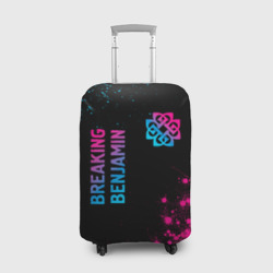 Чехол для чемодана 3D Breaking Benjamin - neon gradient: надпись, символ