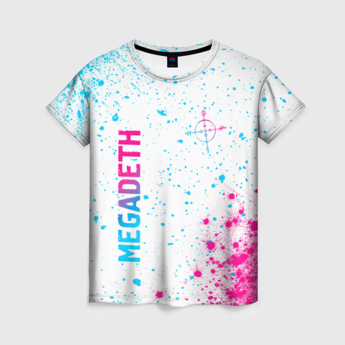 Женская футболка 3D Megadeth neon gradient style: надпись, символ, цвет 3D печать