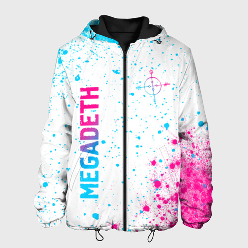 Мужская куртка 3D Megadeth neon gradient style: надпись, символ, цвет 3D печать