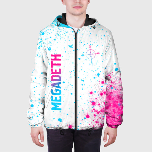 Мужская куртка 3D Megadeth neon gradient style: надпись, символ, цвет 3D печать - фото 4