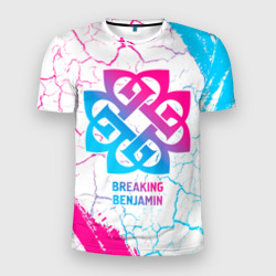 Мужская футболка 3D Slim Breaking Benjamin neon gradient style