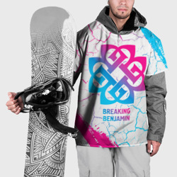 Накидка на куртку 3D Breaking Benjamin neon gradient style