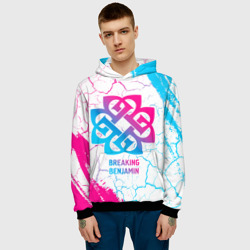 Мужская толстовка 3D Breaking Benjamin neon gradient style - фото 2