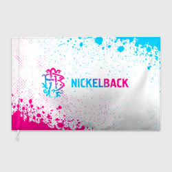 Флаг 3D Nickelback neon gradient style: надпись и символ