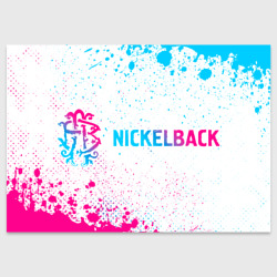 Поздравительная открытка Nickelback neon gradient style: надпись и символ