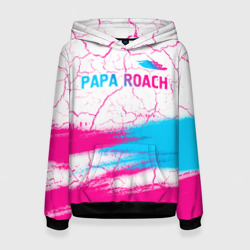 Женская толстовка 3D Papa Roach neon gradient style: символ сверху