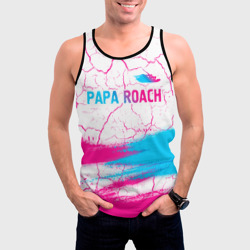 Мужская майка 3D Papa Roach neon gradient style: символ сверху - фото 2