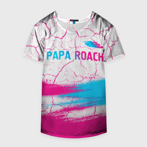 Накидка на куртку 3D Papa Roach neon gradient style: символ сверху, цвет 3D печать - фото 4