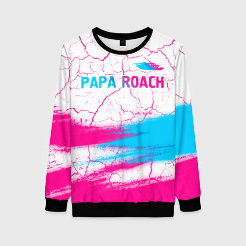 Женский свитшот 3D Papa Roach neon gradient style: символ сверху, цвет 3D печать