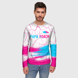 Мужской лонгслив 3D Papa Roach neon gradient style: символ сверху - фото 2