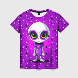 Женская футболка 3D Alien - purple color