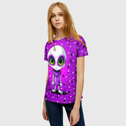 Женская футболка 3D Alien - purple color - фото 2