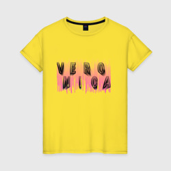 Женская футболка хлопок Вероника - объемные буквы