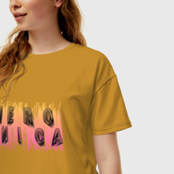 Женская футболка хлопок Oversize Вероника - объемные буквы - фото 2