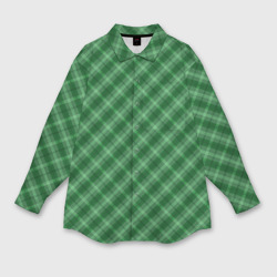 Мужская рубашка oversize 3D Зеленая клетка