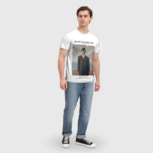 Мужская футболка 3D Рене Магритт - Сын человеческий, цвет 3D печать - фото 5