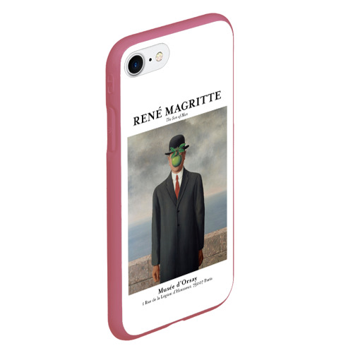 Чехол для iPhone 7/8 матовый с принтом Рене Магритт - Сын человеческий, вид сбоку #3