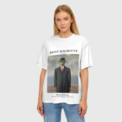 Женская футболка oversize 3D Рене Магритт - Сын человеческий - фото 2