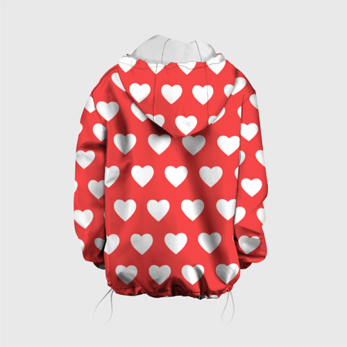 Детская куртка 3D Сердечки на красном фоне, цвет белый - фото 2