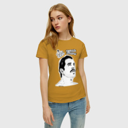 Женская футболка хлопок Freddie Mercury head - фото 2