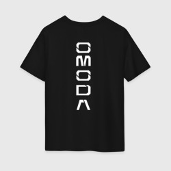 Женская футболка хлопок Oversize Omoda white big logo