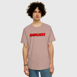Мужская футболка хлопок Oversize Ducati - красный градиент - фото 2