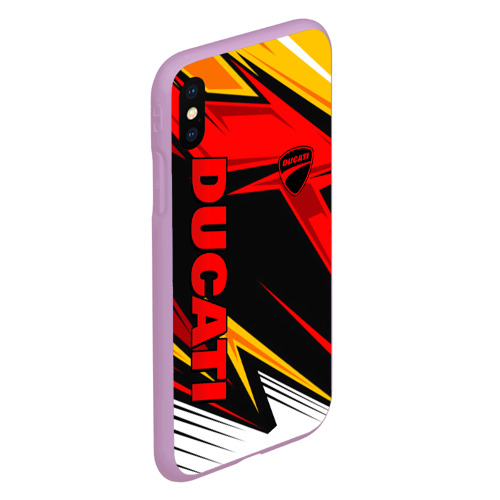 Чехол для iPhone XS Max матовый Ducati - red uniform, цвет сиреневый - фото 3