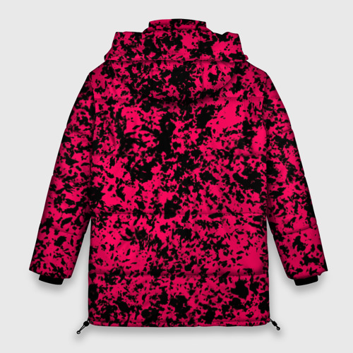 Женская зимняя куртка 3D с принтом Ярко-розовый пятнистый, вид сзади #1
