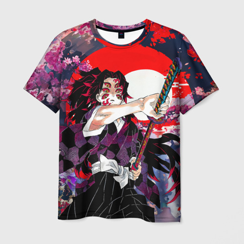 Мужская футболка с принтом Кокушибо первая луна - Клинок рассекающий демонов, вид спереди №1