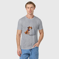 Мужская футболка хлопок Собака и ноутбук - фото 2