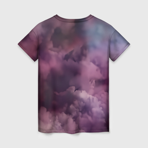 Женская футболка 3D с принтом Разноцветный клуб дыма, вид сзади #1
